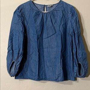 a.n.a Blue Denim Blouse women’s size Small